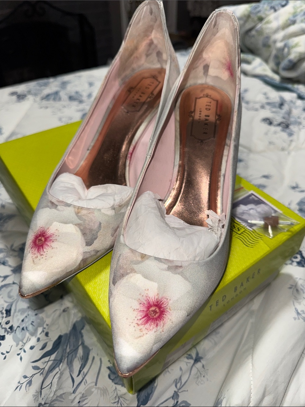 Ted Baker Pink Floral Pointed-Toe Pumps